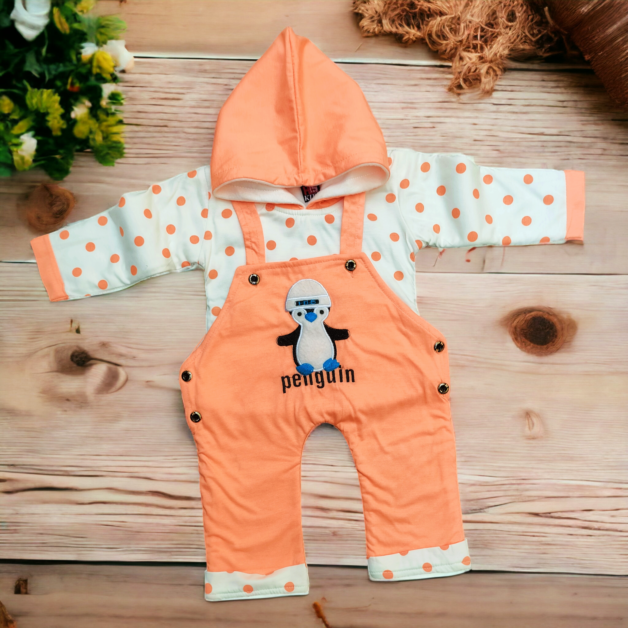 Hi5 Peach White Winter Romper 2603