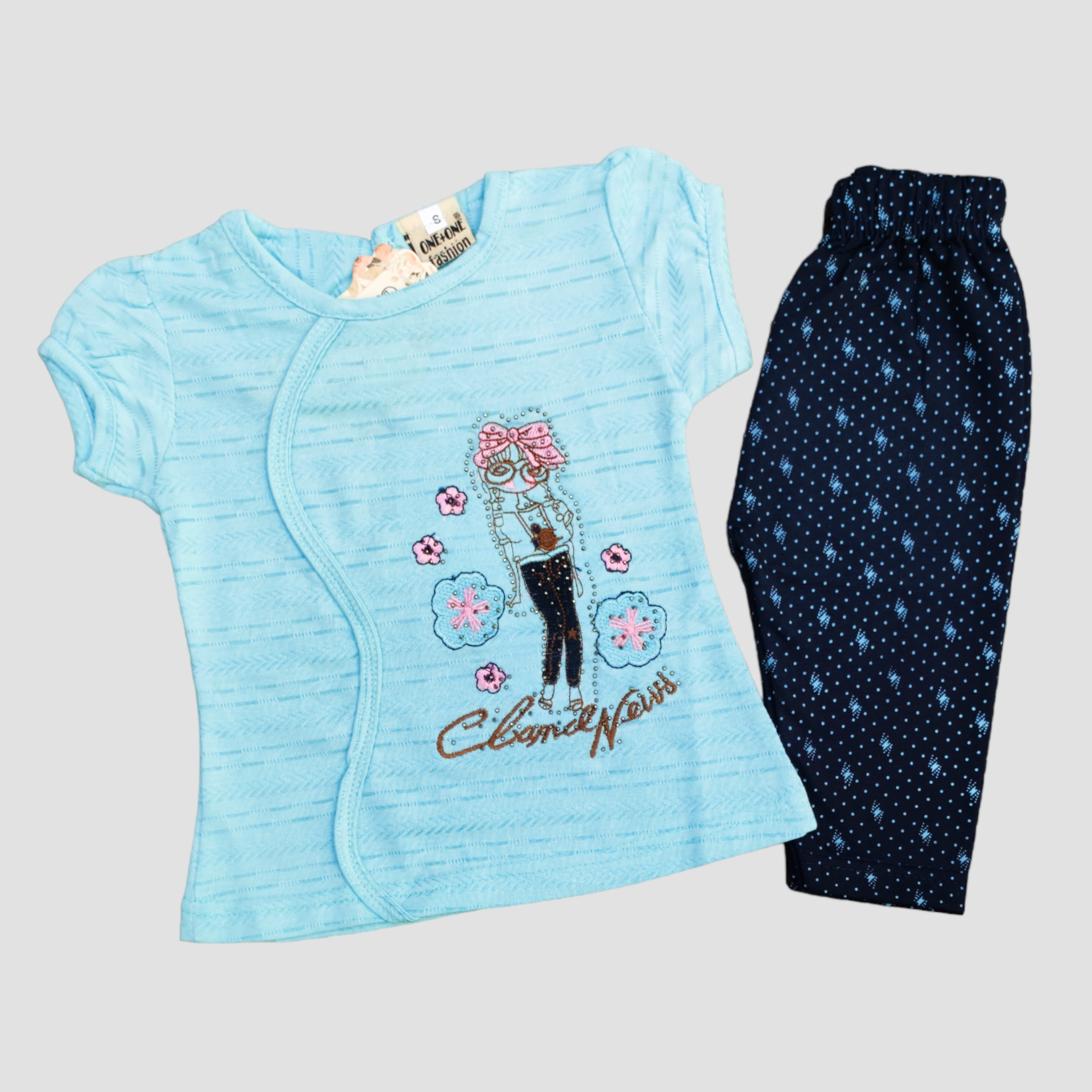 One + Girl Sky Blue Shirt & Trouser 5204