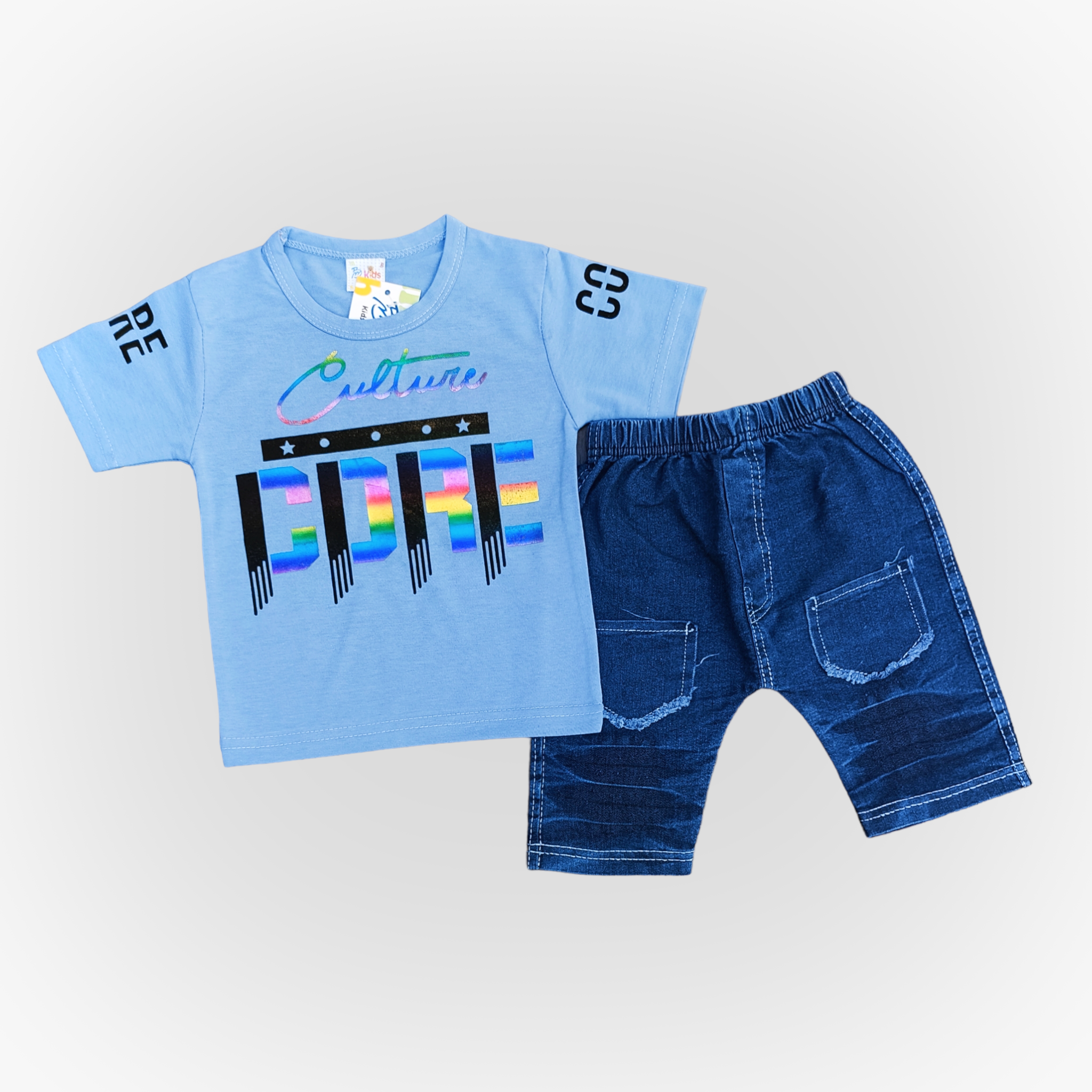 BM Core Sky Blue Shirt & Jeans Short 6218