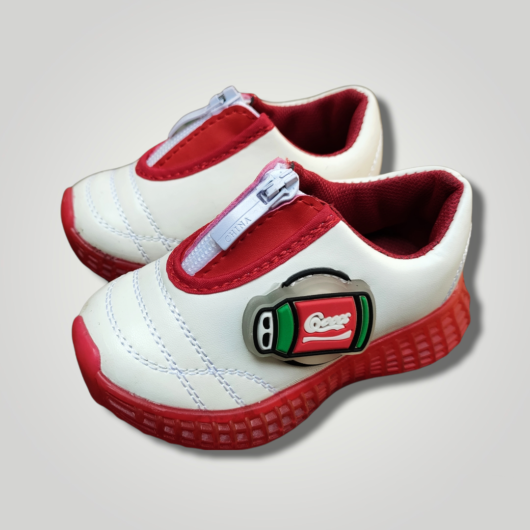 White Red Zipper Light Shoes 1019