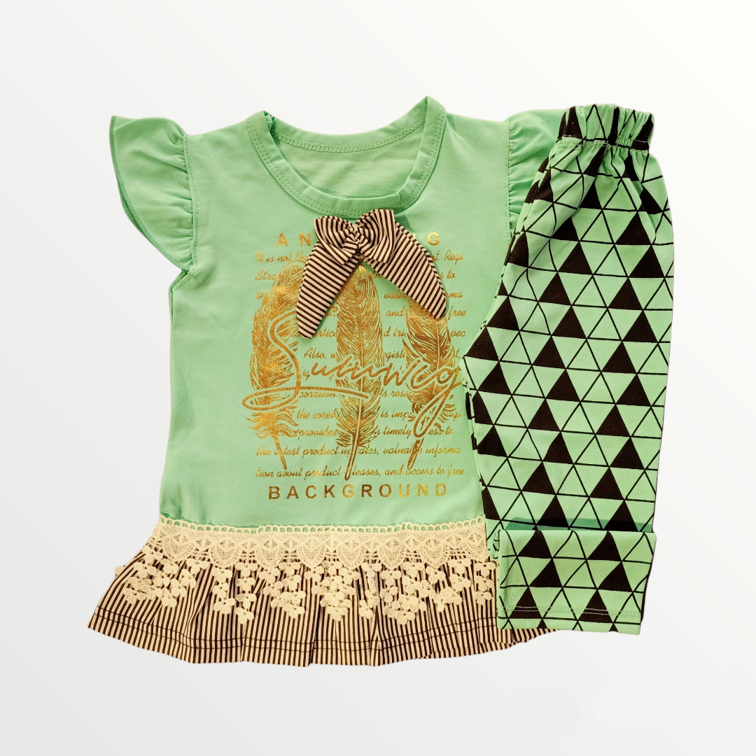 Fun Bby Green Shirt and Trouser 5008
