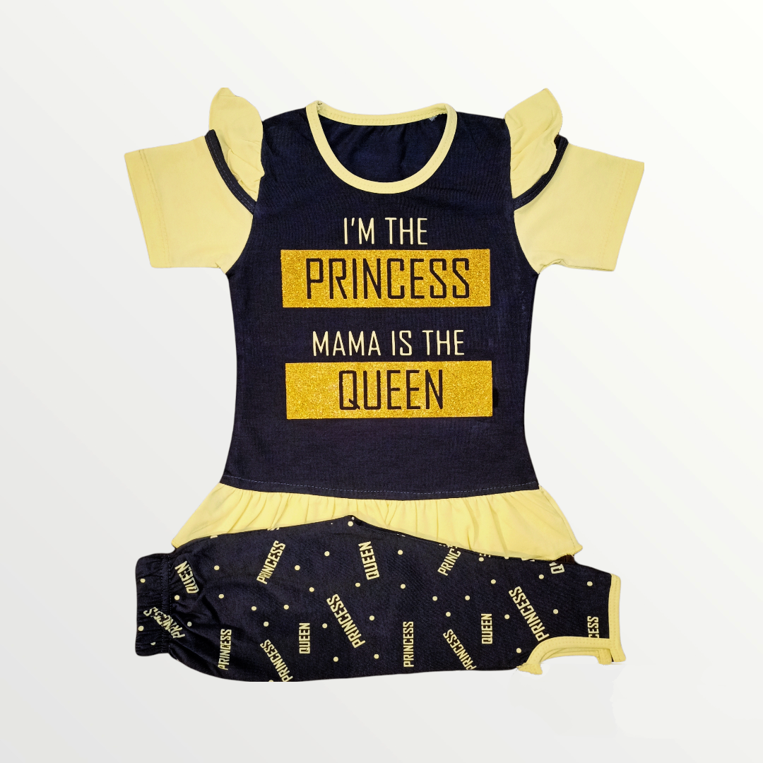 One Plus I Am Princess Lemon Shirt & White Trouser 5117