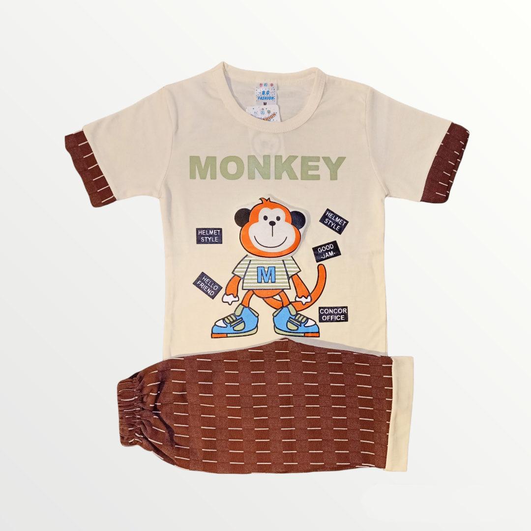 BGF Monkey Off white Shirt & Quarter 6122