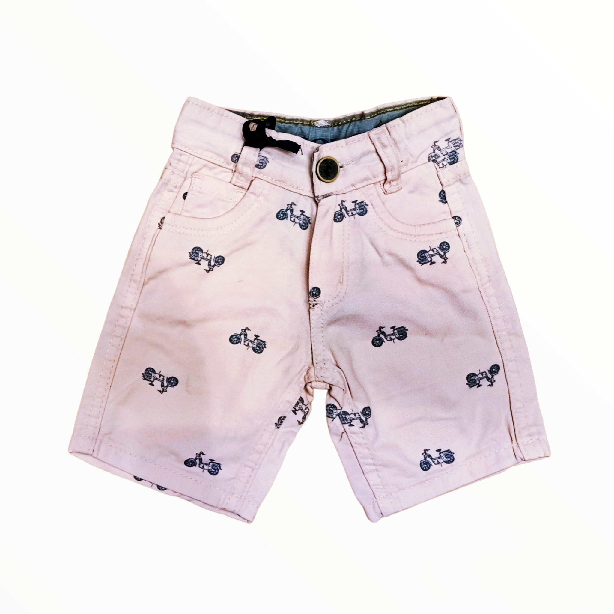 Motor Cycle Printed Pink Cotton Quarter 9006