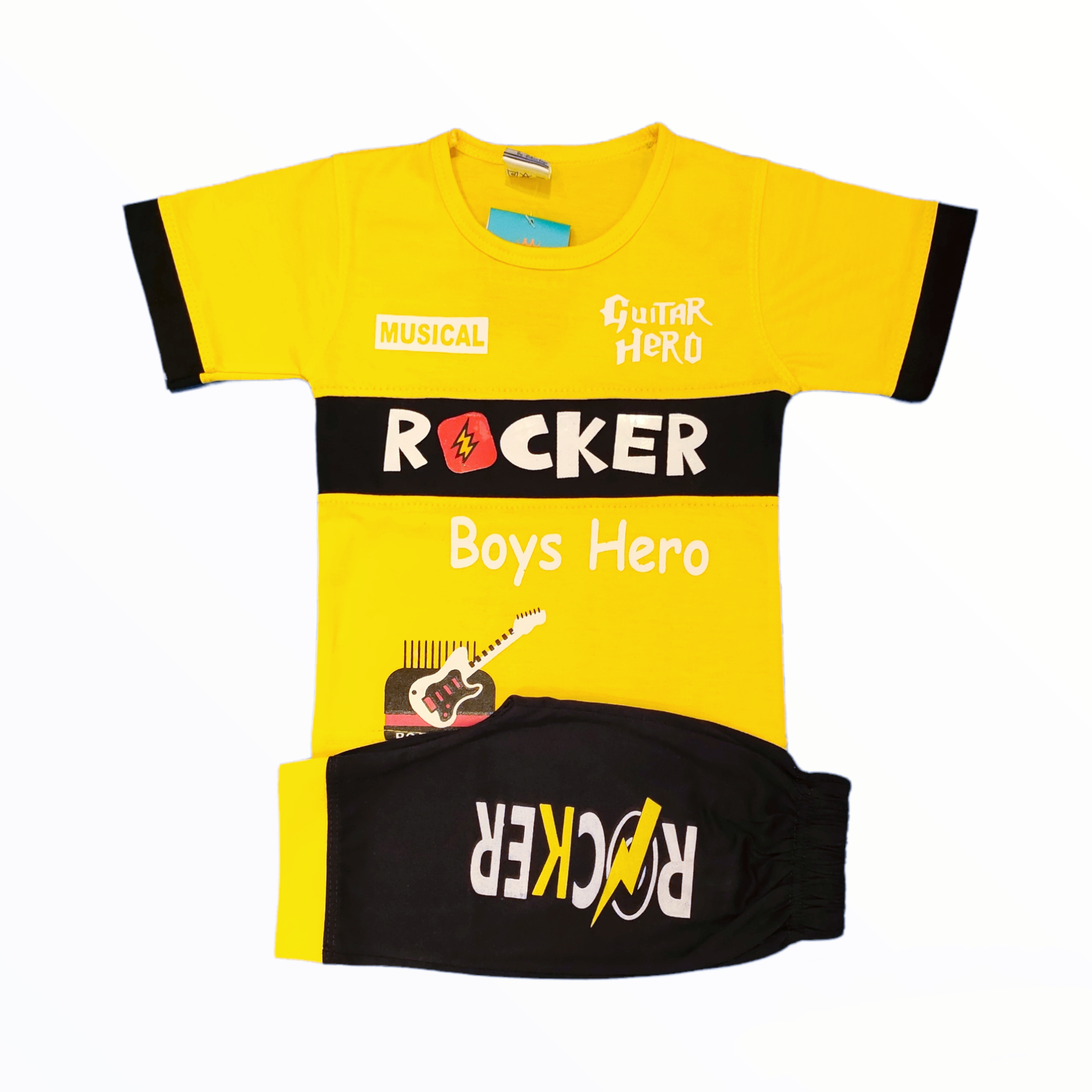 CC Rock Yellow Shirt & Black Quarter 6141