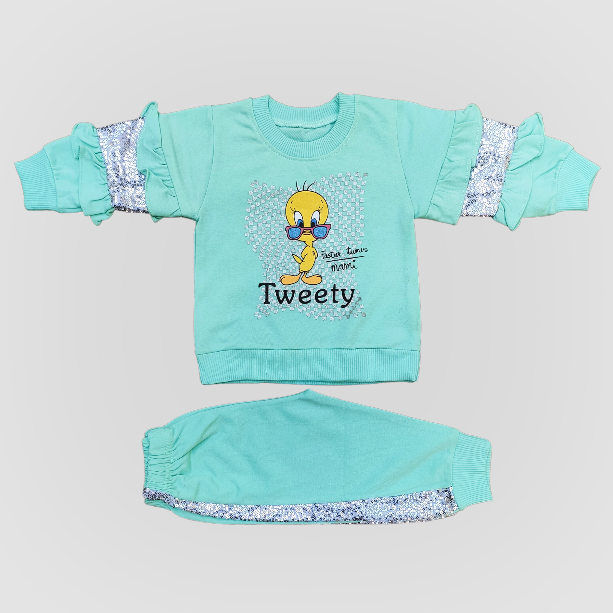 FSTR Sea Green Tweety Printed Winter Pair 2629