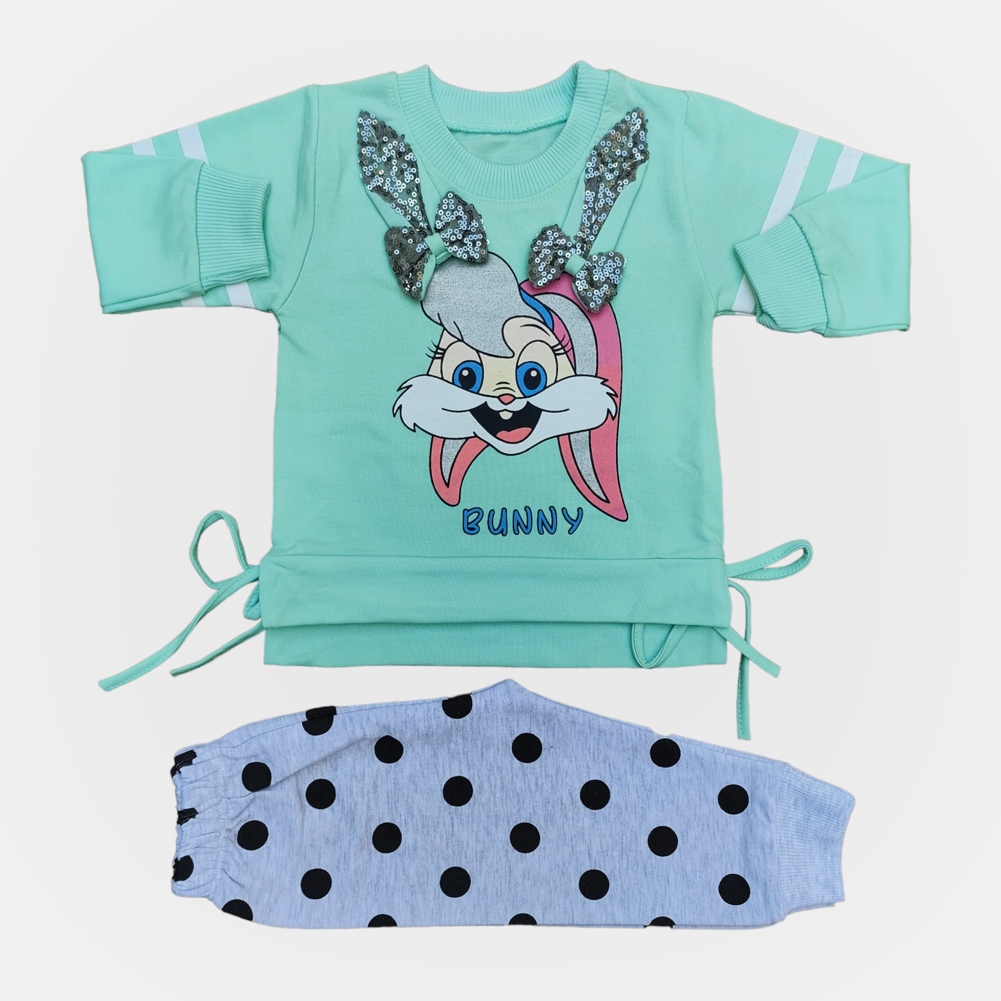 FSTR Sea Green Bunny Printed Winter Pair 2623