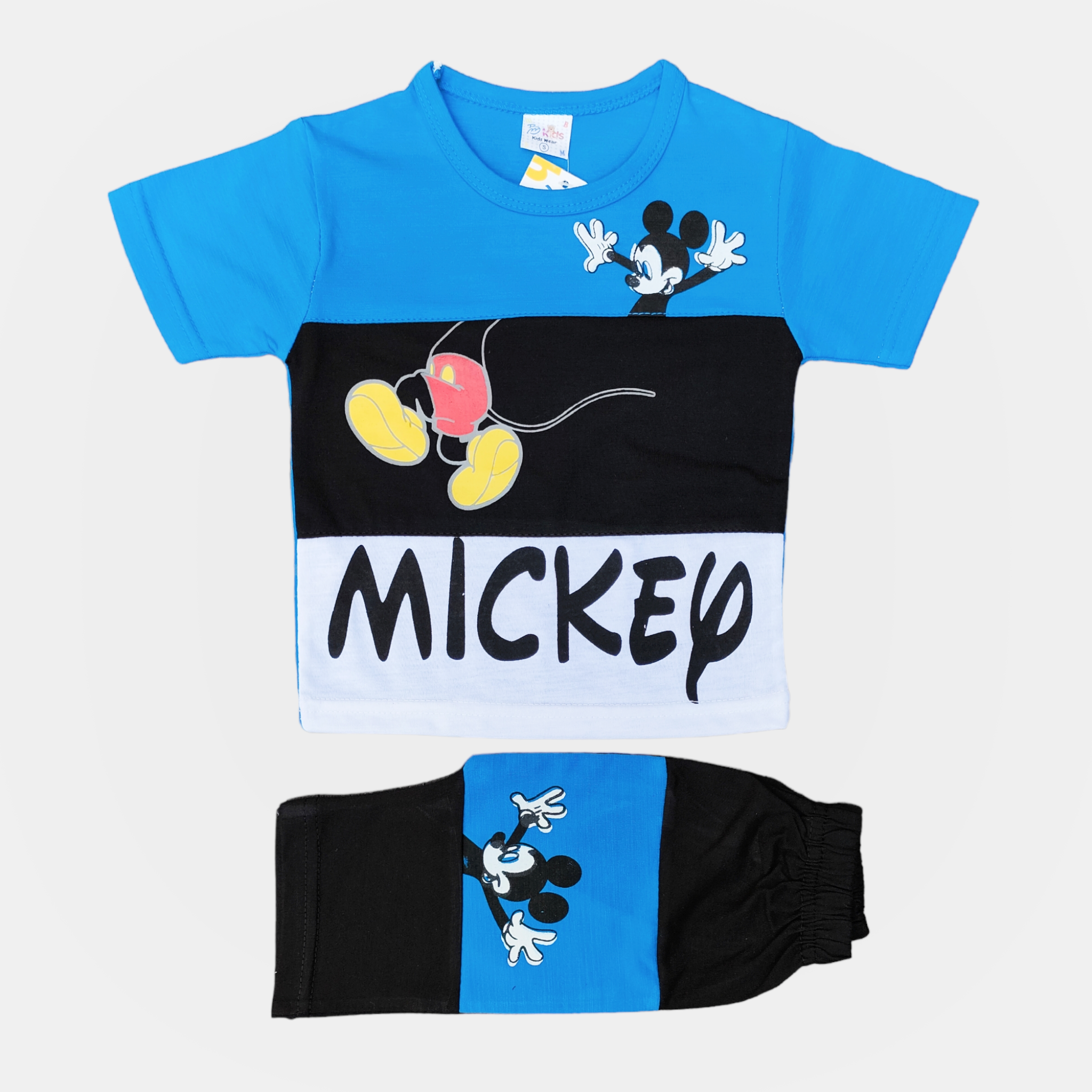 BM Mickey Blue Black Shirt & Short 6178